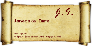 Janecska Imre névjegykártya